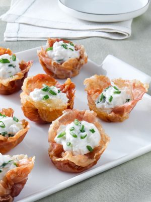 Crispy Prosciutto di Parma cups with Goat Cheese Mousse