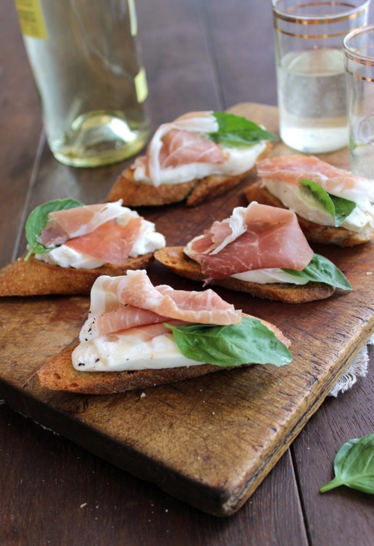 Burrata Crostini with Prosciutto di Parma - Prosciutto Di Parma