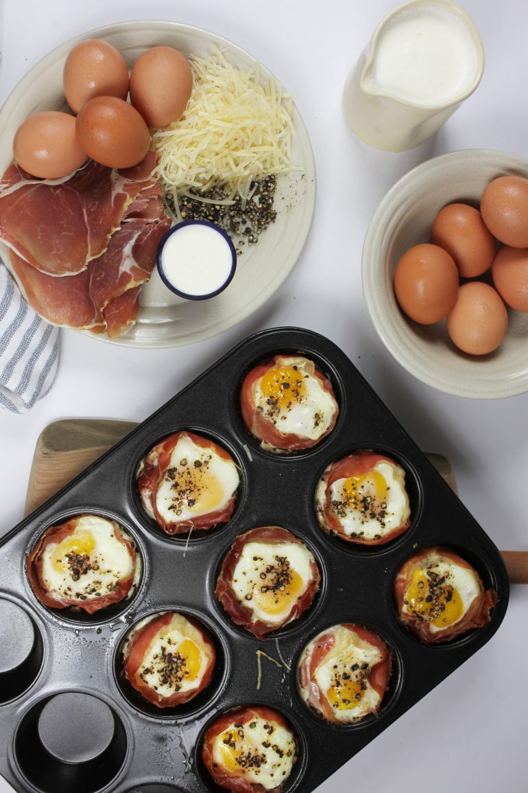 Cups with Prosciutto and Eggs - Prosciutto Di Parma